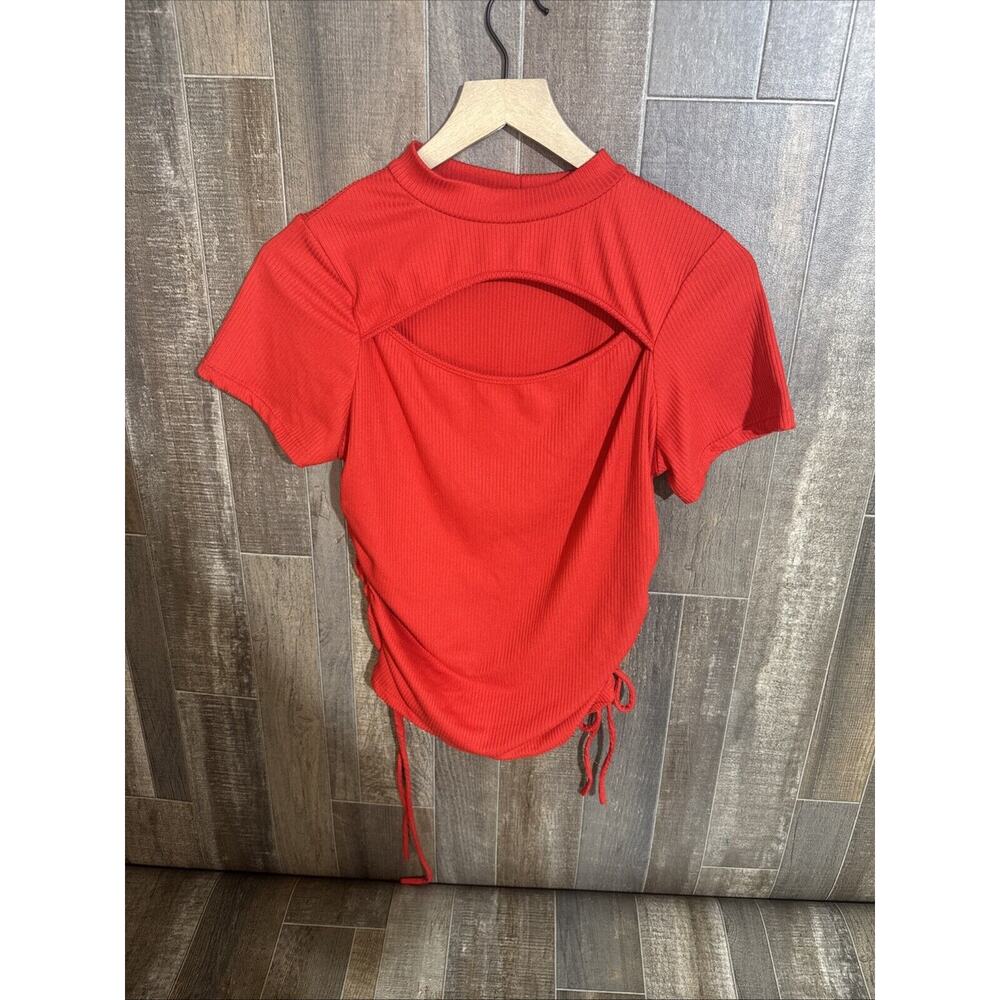 Vibe Sportswear Red‎ Mock-Neck Tee Size XL